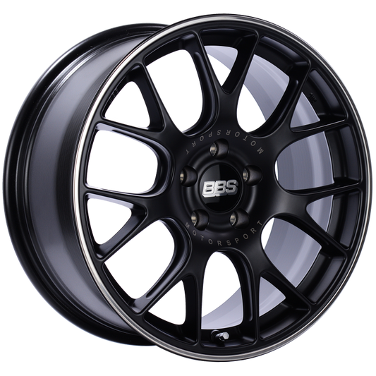 BBS CH-R 18x8.5 5x112 ET47 Satin Black Polished Rim Protector Wheel -82mm PFS/Clip Required 0