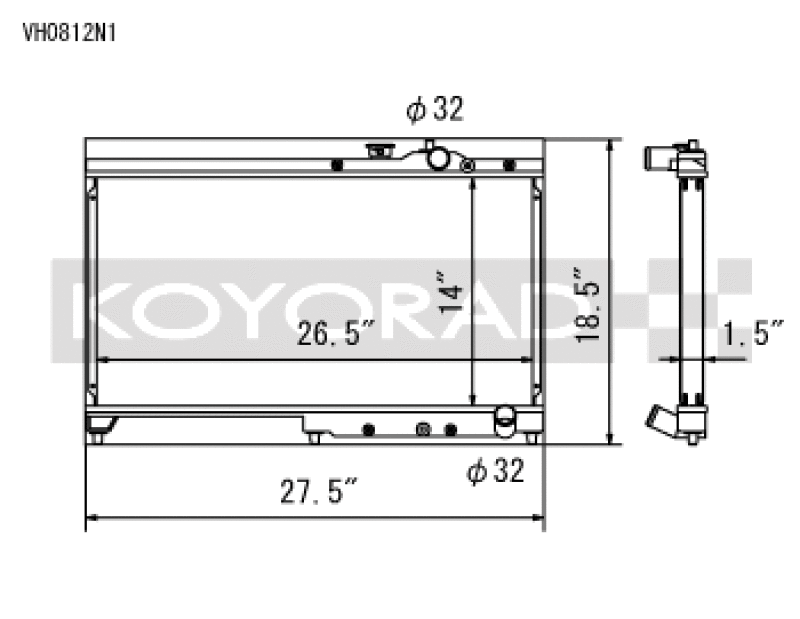 Koyo 92-00 Honda Civic 1.6 DOHC (Will Not Fit Vehicles w/AC) Manual Transmission Radiator - Integra