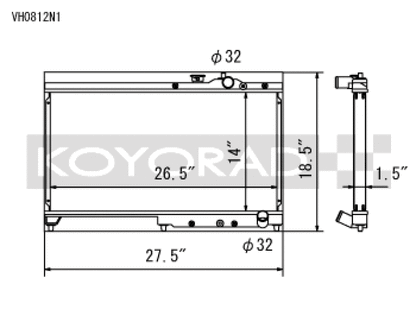 Koyo 92-00 Honda Civic 1.6 DOHC (Will Not Fit Vehicles w/AC) Manual Transmission Radiator - Integra