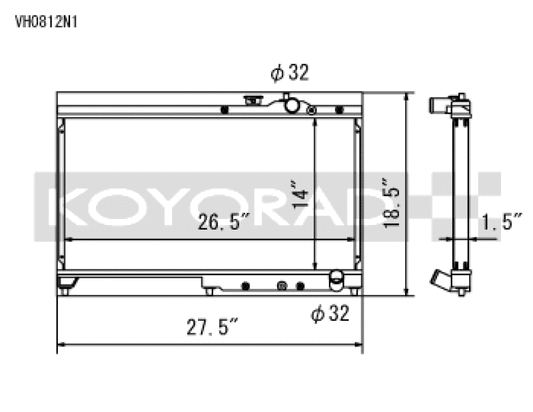 Koyo 92-00 Honda Civic 1.6 DOHC (Will Not Fit Vehicles w/AC) Manual Transmission Radiator - Integra