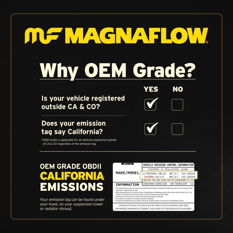 MagnaFlow Conv Univ 2.25in Inlet/Outlet Center/Center Oval 12in Body L x 6.5in W x 16in Overall L