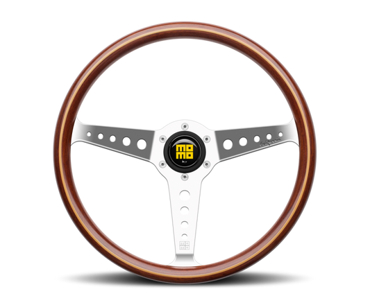 Momo California Wood Steering Wheel 360 mm - Mahogany Wood/Polished Spokes