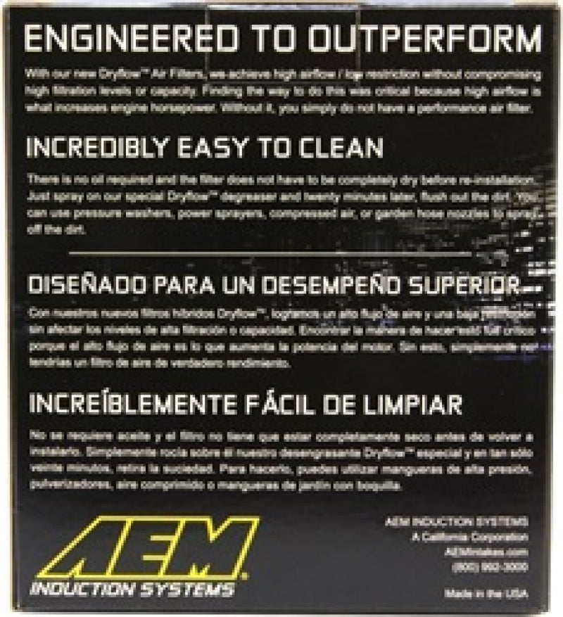 AEM Induction AEM 3.5 in Short Neck 5 in Element Filter