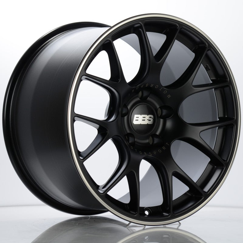 BBS CH-R 19x11 5x130 ET56 CB71.6 Satin Black Polished Rim Protector Wheel w/ Motorsport Etching 0