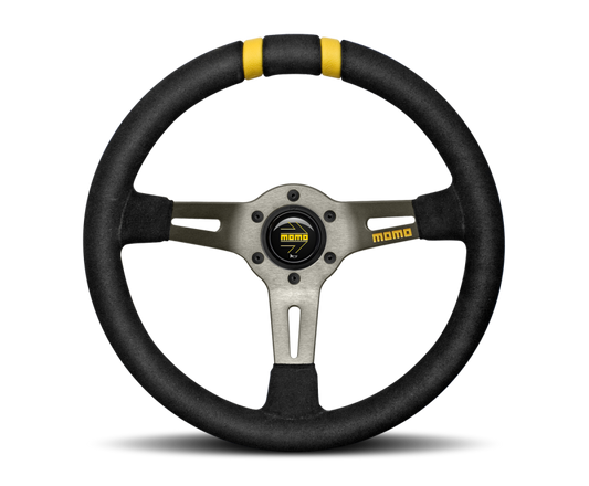 Momo MODDRIFT Steering Wheel 330 mm - Black Suede/Anthracite Spokes/2 Stripes