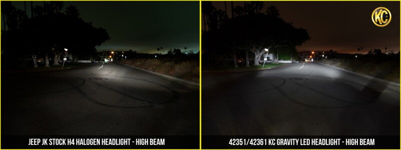 KC HiLiTES 97-06 Jeep TJ/Univ. 7in. Gravity LED H4 DOT Approved Replac. Headlight (Pair Pack System) - Wrangler