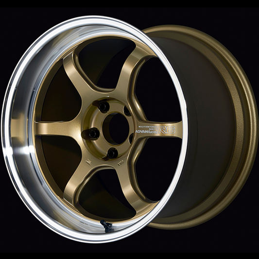 Advan R6 18x11.0 +15 5-114.3 Machining & Racing Brass Gold Wheel 0