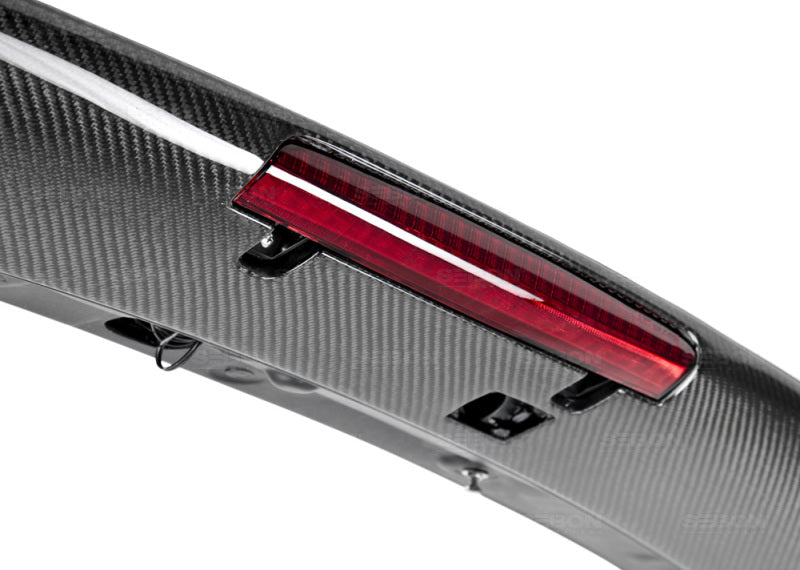 Seibon 08-11 Subaru WRX/STi Hatchback STI-Style Carbon Fiber Rear Spoiler w/ LED Light Included 3