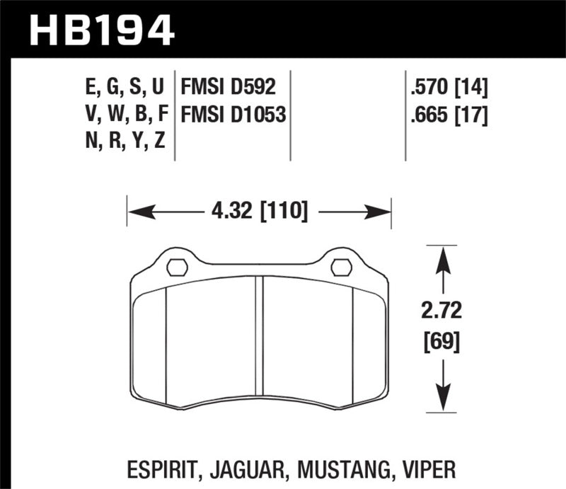Hawk Performance Hawk 2010 Camaro SS HP+ Street Rear Brake Pads