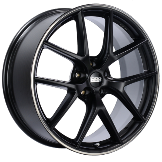 BBS CI-R 19x8.5 5x114.3 ET43 Satin Black Polished Rim Protector Wheel -82mm PFS/Clip Required 0