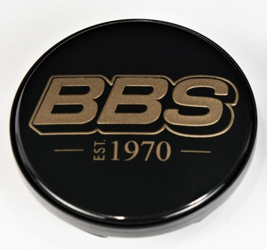 BBS Center Cap 70.6mm Black/Gold Est. 1970 Anniversary w/BBS Logo (5-Tab) 0