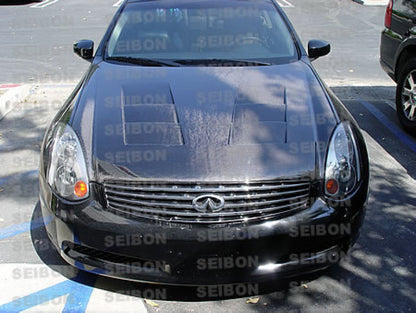 Seibon 03-07 Infiniti G35 Coupe TS Carbon Fiber Hood 1