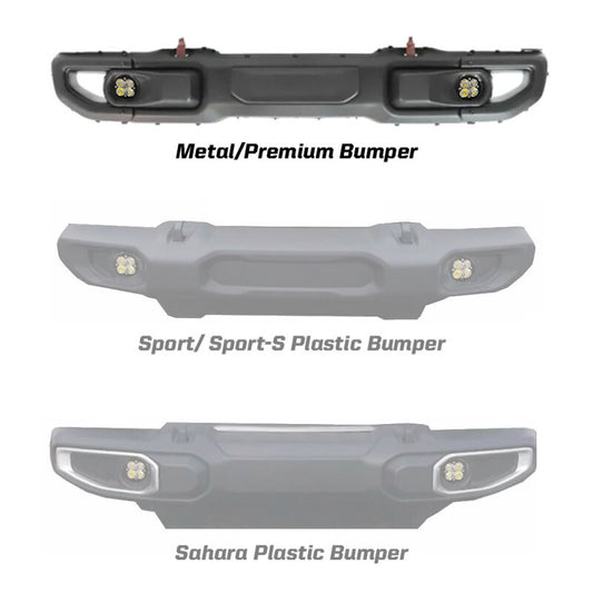 Baja Designs 2018 Wrangler JL Rubicon Squadron R Sport Fog Pocket Kit