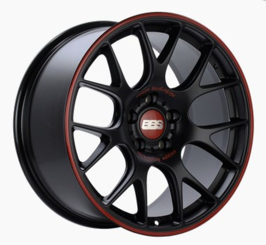 BBS CH-R Nurburgring Edition 19x9.5 5x120 ET35 Satin Black/Red Lip Wheel - 82mm PFS/Clip Req. 0