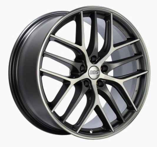BBS CC-R 20x9.5 5x112 ET42 Satin Graphite Diamond Cut Polished Rim Protector Wheel -82mm PFS Req. 0
