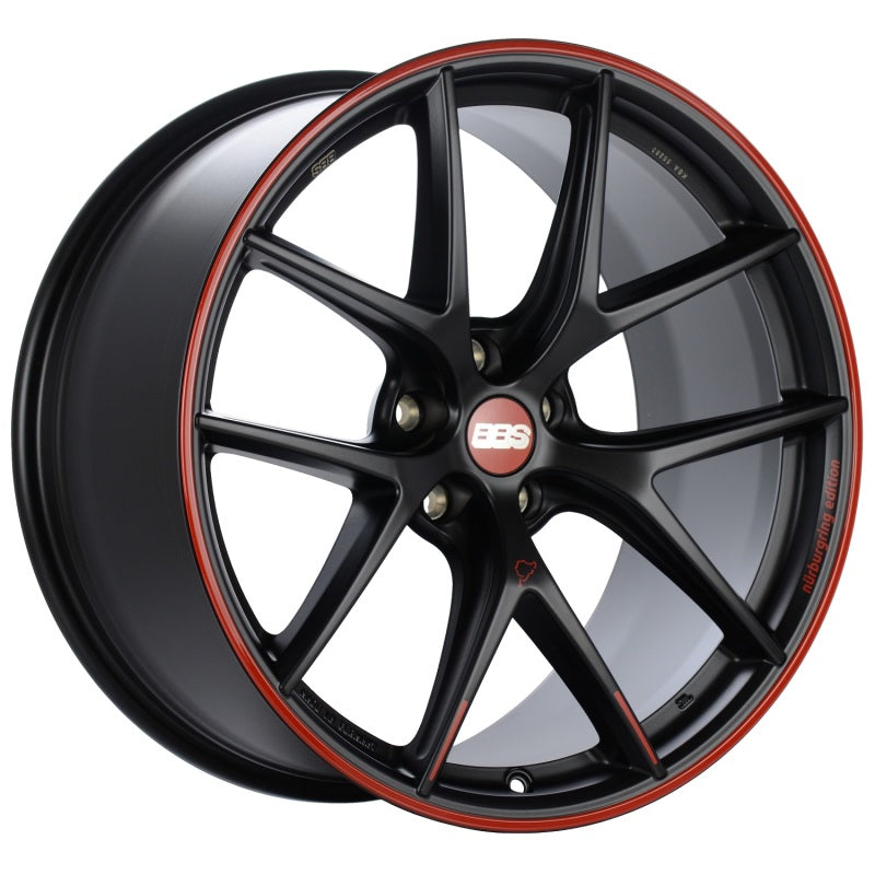 BBS CI-R Nurburgring Edition 20x10 5x112 ET25 Satin Black/Red Lip Wheel - 82mm PFS/Clip Req. 0