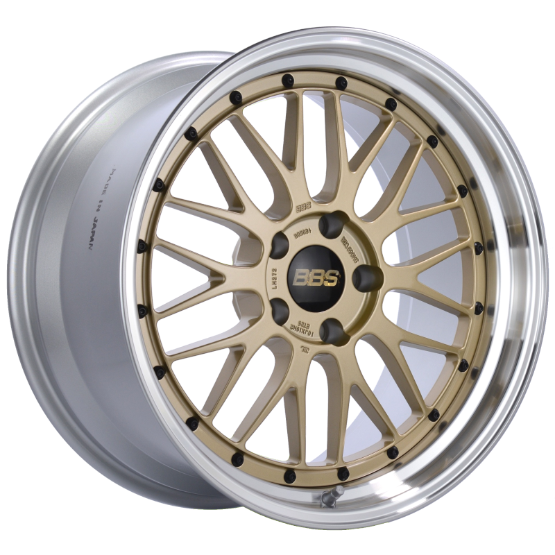 BBS LM 19x10 5x120 ET25 Gold Center Polished Lip Wheel -82mm PFS/Clip Required 1
