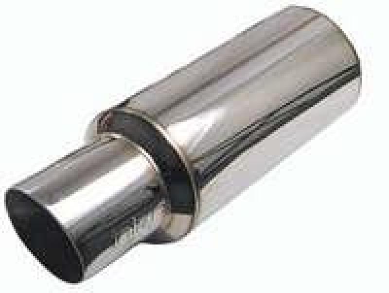 Injen 2 3/8 Universal Muffler w/Titanium burnt rolled Tip and stainless steel resonated inner wall 4