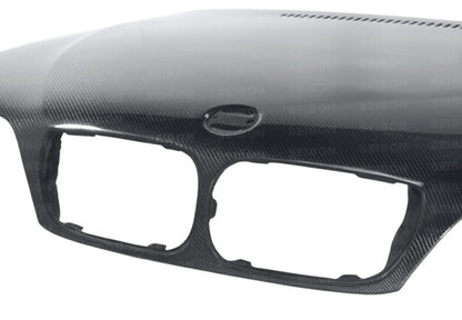Seibon 02-05 BMW 3 Series 4dr E46 (Manuf Date 7/02-7/06 Models Only) OEM-Style Carbon Fiber Hood 1