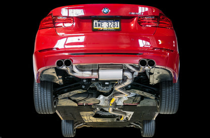 AWE Tuning BMW F3X N20/N26 328i/428i Touring Edition Exhaust Quad Outlet - 80mm Chrome Silver Tips - 1