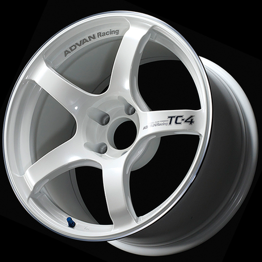 Advan TC4 18x8.5 +38 5-114.3 Racing White Metallic & Ring Wheel 0