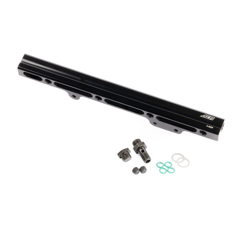 AEM 96-00 Civic CX/DX/LX/EX & 96-97 Del Sol S/Si Black Fuel Rail - Integra