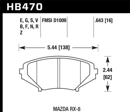 Hawk Performance Hawk 04-09 RX8 HPS Street Front Brake Pads (D1009)