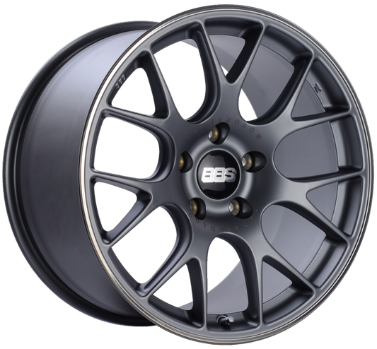 BBS CH-R 19x10 5x130 ET38 CB71.6 Satin Titanium Polished Rim Protector Wheel 0