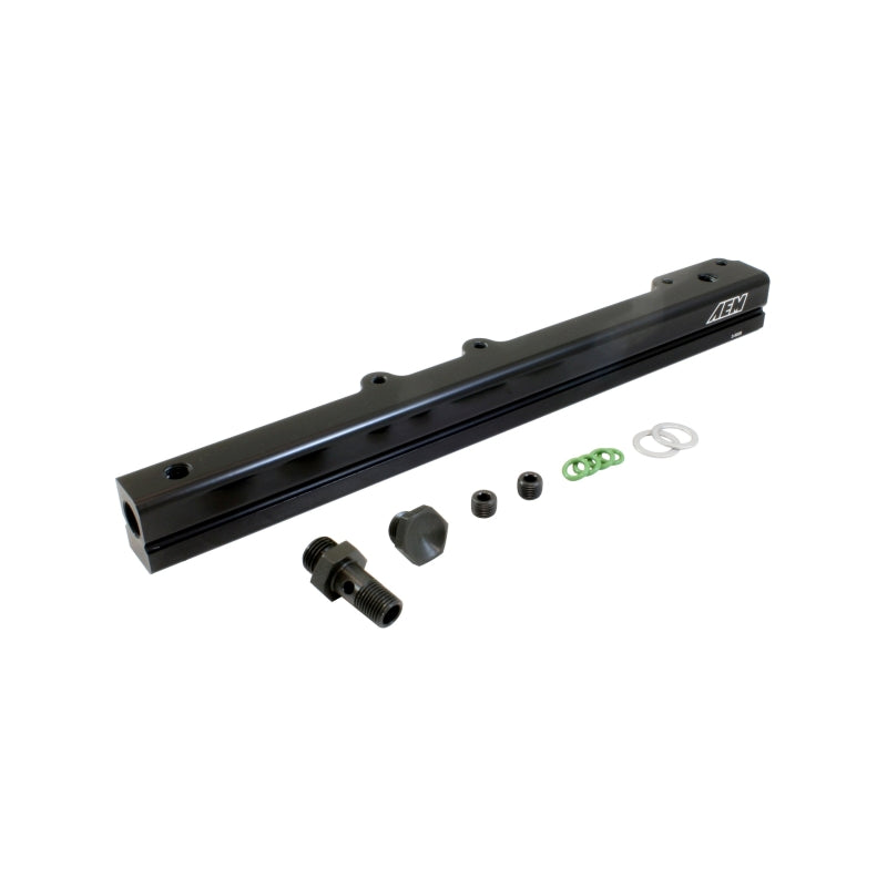 AEM 96-00 Civic CX/DX/LX/EX & 96-97 Del Sol S/Si Black Fuel Rail - Integra