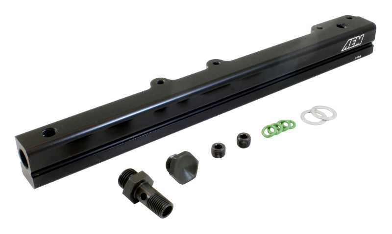 AEM 96-00 Civic CX/DX/LX/EX & 96-97 Del Sol S/Si Black Fuel Rail - Integra
