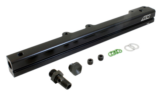 AEM 96-00 Civic CX/DX/LX/EX & 96-97 Del Sol S/Si Black Fuel Rail - Integra