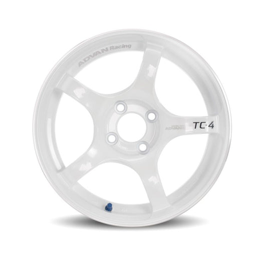 Advan TC4 18x10 +25 5-114.3 Racing White and Ring Wheel 0