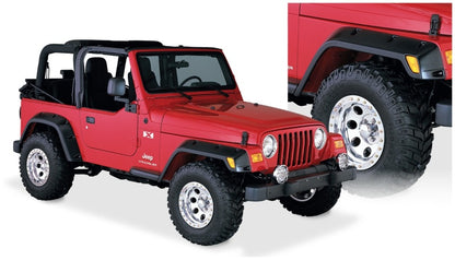 Bushwacker 97-06 Jeep TJ Pocket Style Flares 4pc - Black - Wrangler