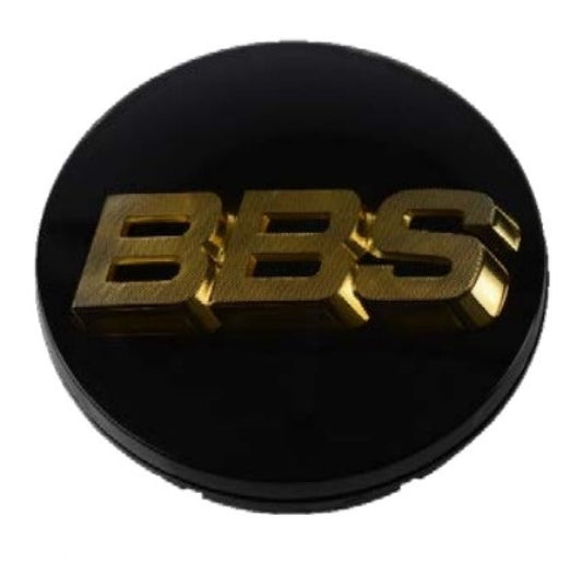 BBS Center Cap 70.6mm Black/Gold (3-tab) (56.24.080) 0