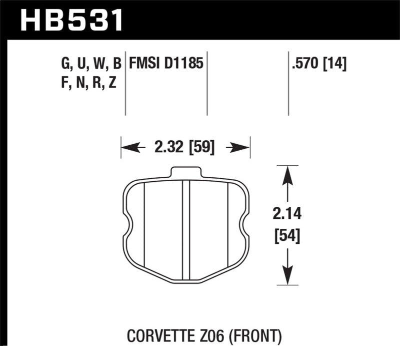 Hawk Performance Hawk DTC-80 06-13 Chevy Corvette Z06 Front Race Brake Pads