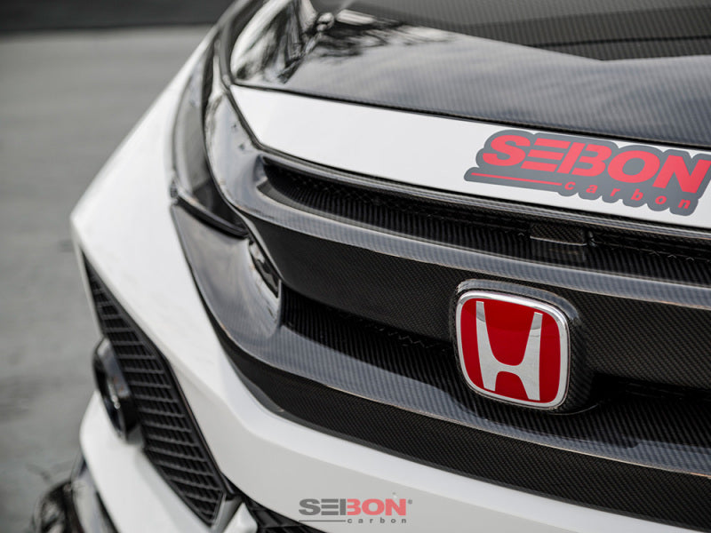 Seibon 16-18 Honda Civic OEM-Style Carbon Fiber Front Grill 5