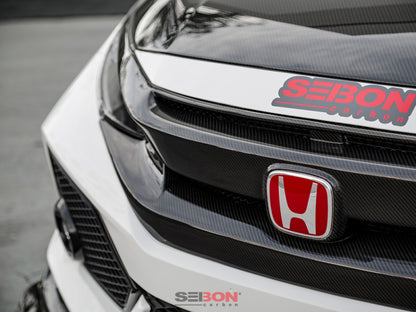 Seibon 16-18 Honda Civic OEM-Style Carbon Fiber Front Grill 5