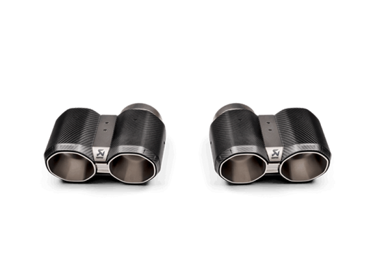 Akrapovic 2021+ BMW G87 M2, G80 M3 &amp; G82 M4 Octagonal Carbon Design Tail Pipe Set 0