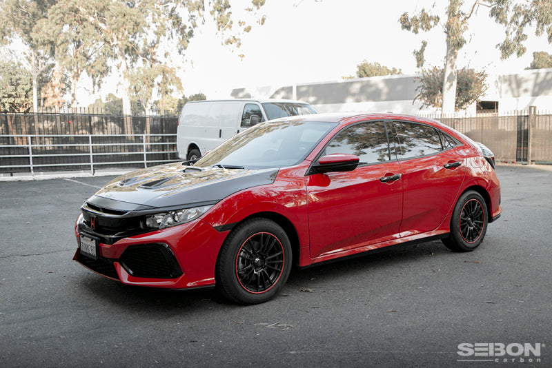 Seibon 2016-2017 Honda Civic Coupe/Sedan/Hatchback MR-Style Carbon Fiber Hood 7
