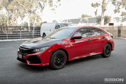 Seibon 2016-2017 Honda Civic Coupe/Sedan/Hatchback MR-Style Carbon Fiber Hood 7