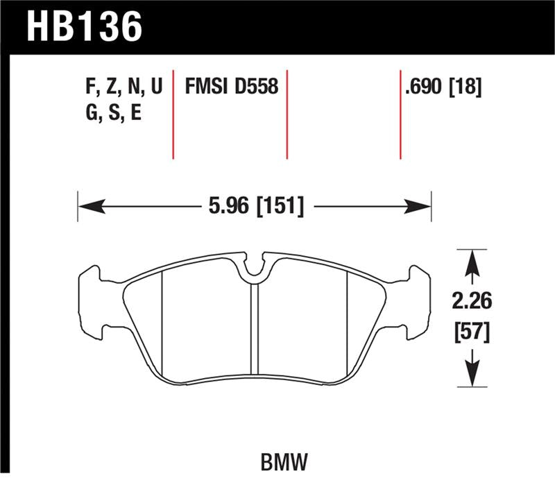 Hawk Performance Hawk 01-06 BMW 325CI L6-2.5L DTC-70 Race Front Brake Pads