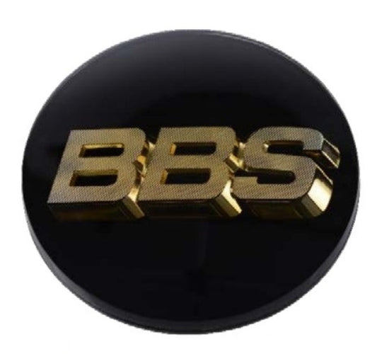 BBS Center Cap 70.6mm Black/Gold (4-tab) (56.24.120) 0