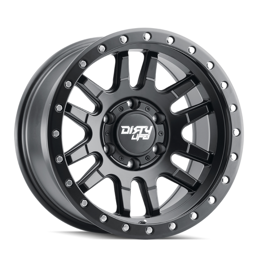 Dirty Life 9309 Canyon Pro 17x9/5x127 BP/-12mm Offset/71.5mm Hub Matte Black Wheel - Not Beadlock