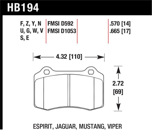 Hawk Performance Hawk 2010 Camaro SS HP+ Street Rear Brake Pads
