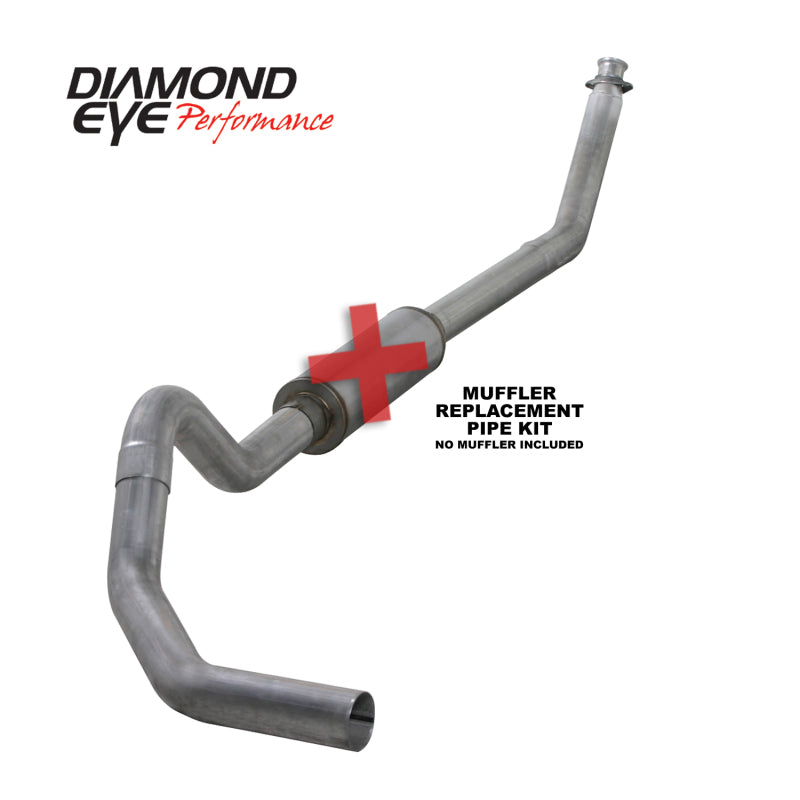Diamond Eye Performance Diamond Eye KIT 4in Turbo Back MFLR RPLCMENT PIPE SGL AL: 98.5 - 02 DODGE CUMMINS 5.9L