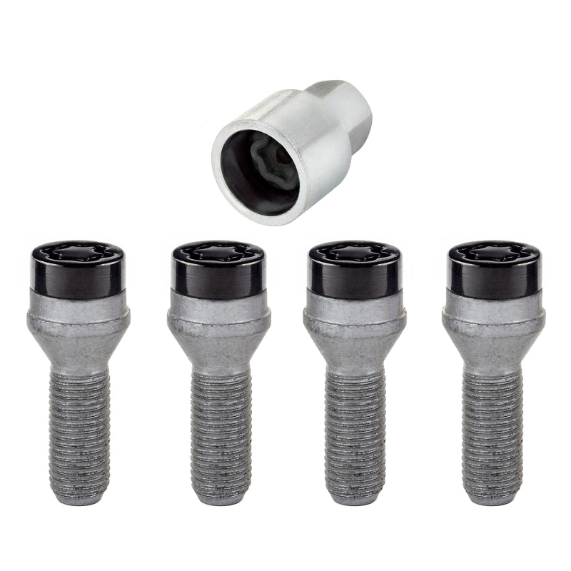 McGard Wheel Lock Bolt Set - 4pk. (Cone Seat) M14X1.5 / 17mm Hex / 31.0mm Shank Length - Black - 745i