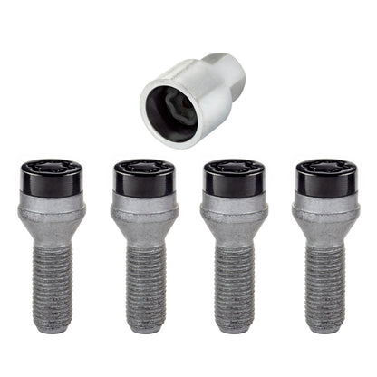 McGard Wheel Lock Bolt Set - 4pk. (Cone Seat) M14X1.5 / 17mm Hex / 31.0mm Shank Length - Black - 745i