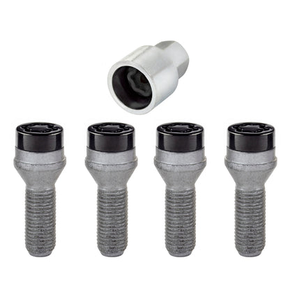 McGard Wheel Lock Bolt Set - 4pk. (Cone Seat) M14X1.5 / 17mm Hex / 31.0mm Shank Length - Black - 745i