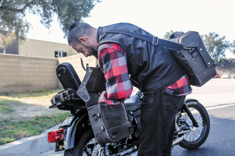 Burly Brand Voyager Saddlebag Each - Dark Oak