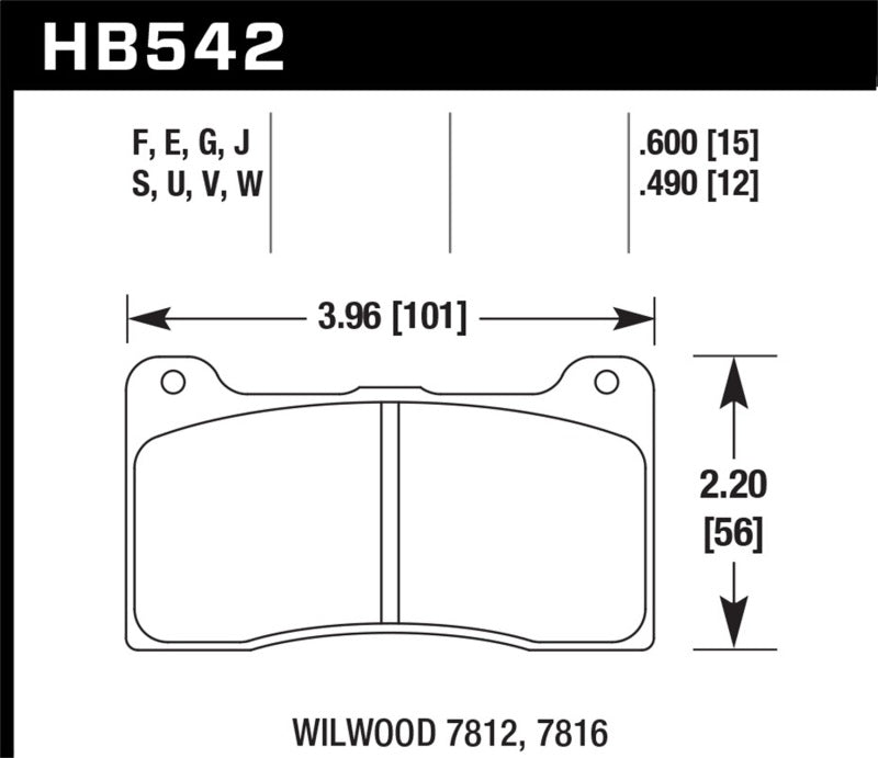 Hawk Performance Hawk DTC-80 Wilwood 7816 15mm Race Brake Pads